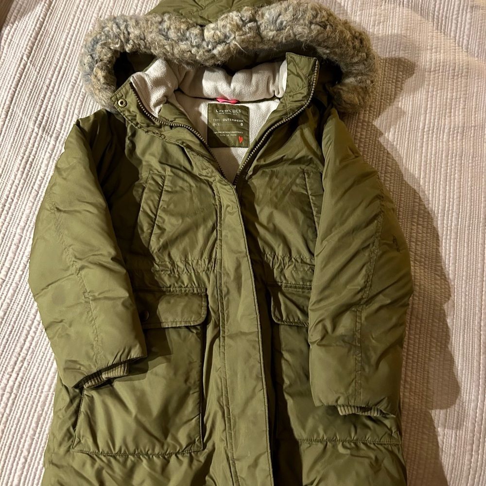 Kids Olive Green Hooded Jacket